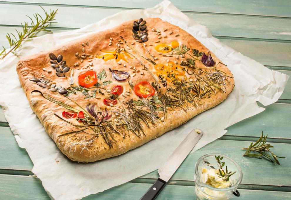 Focaccia im Garden Style