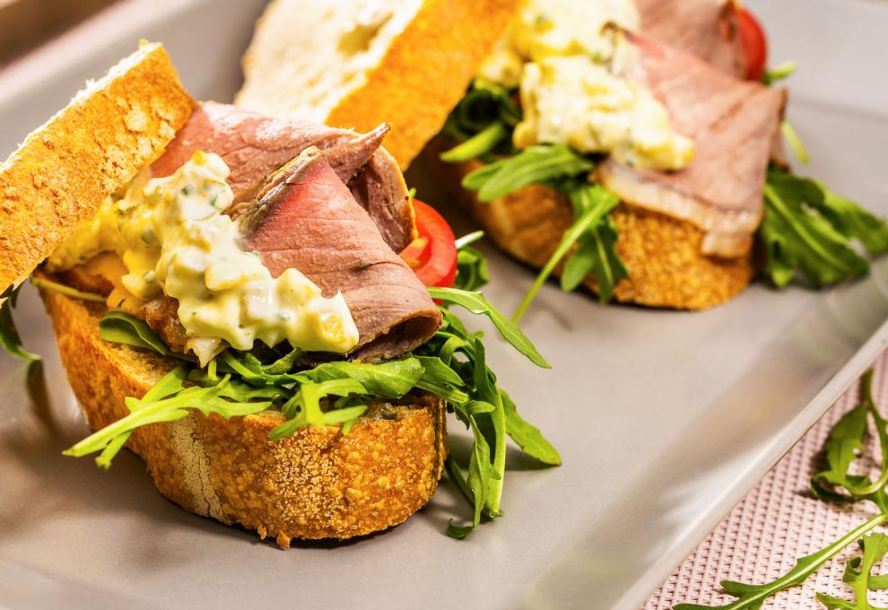 Baguette mit Roastbeef » herzhafte Gerichte &amp; Speisen