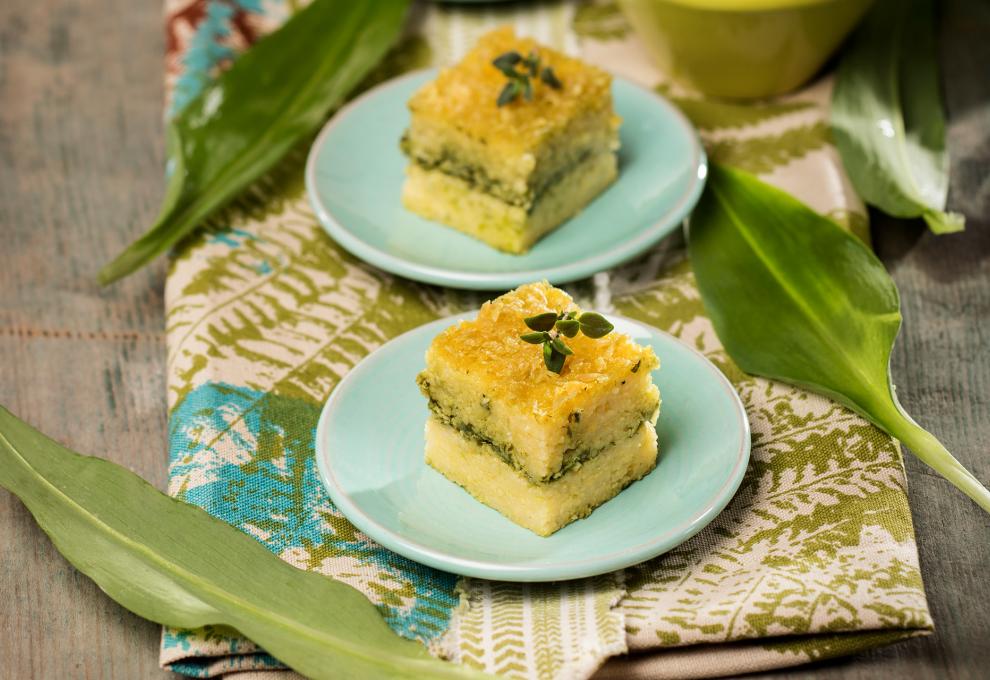 Bärlauch-Polenta-Würfel