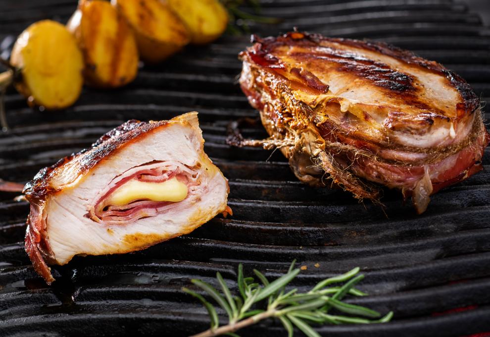 Karreesteak vom Schwein à la Cordon bleu