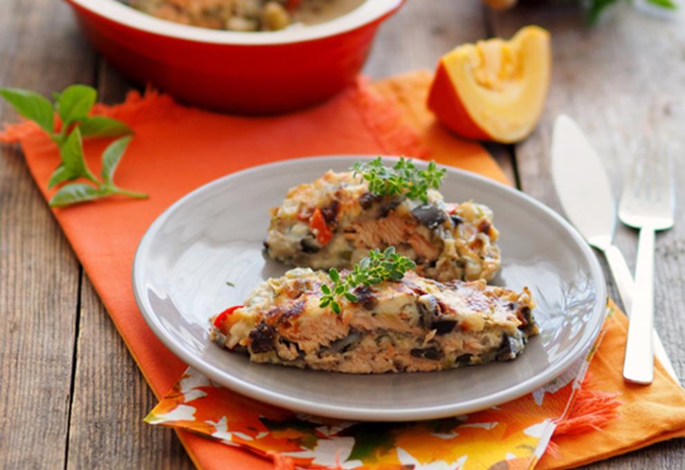 Fisch-Gemüse-Lasagne mit Parmesan