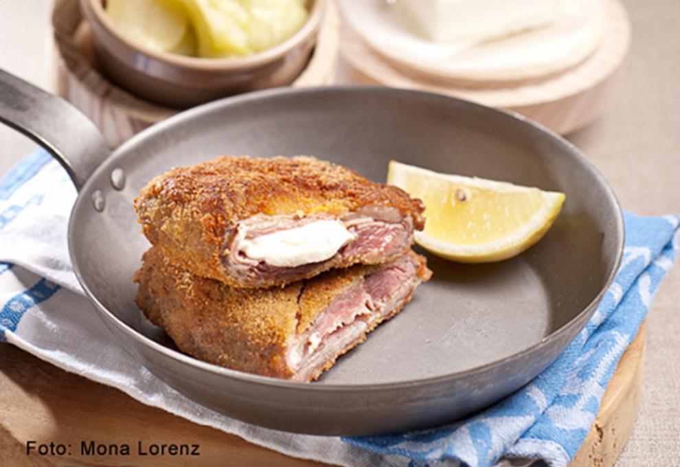 Cordon bleu vom Rind mit Schafkäse