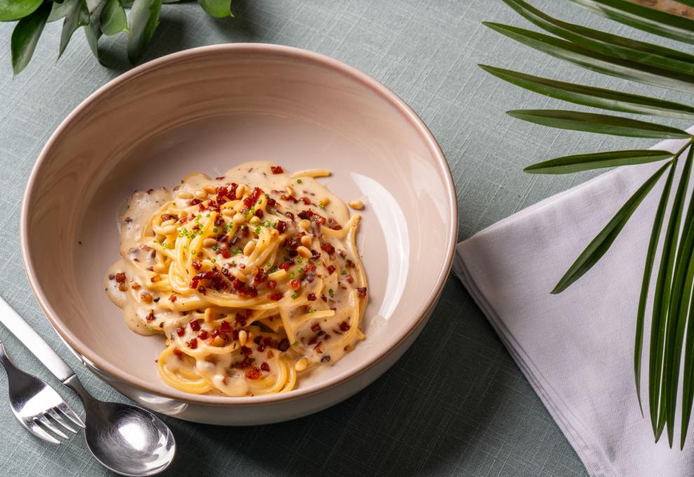Laktosefreie Spaghetti nach Carbonara-Art