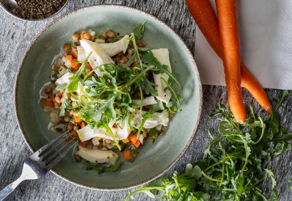 Linsensalat mit Mozzarella