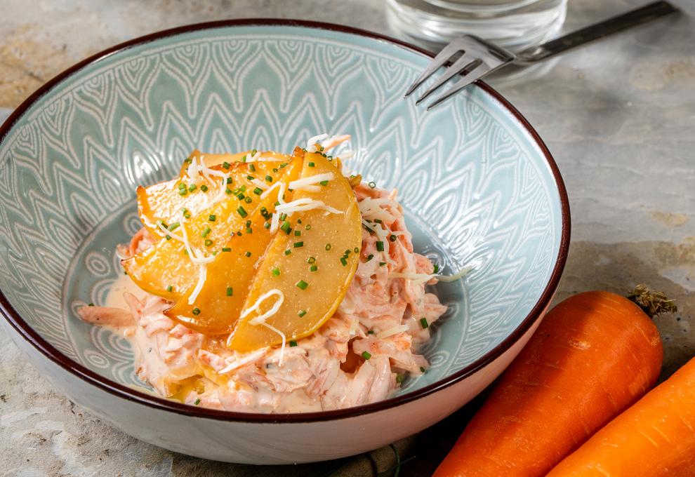 Karottensalat mit glasierten Quitten