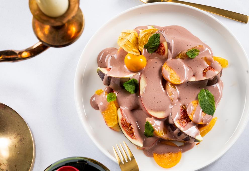 Winterfrüchte mit Portweinsabayon