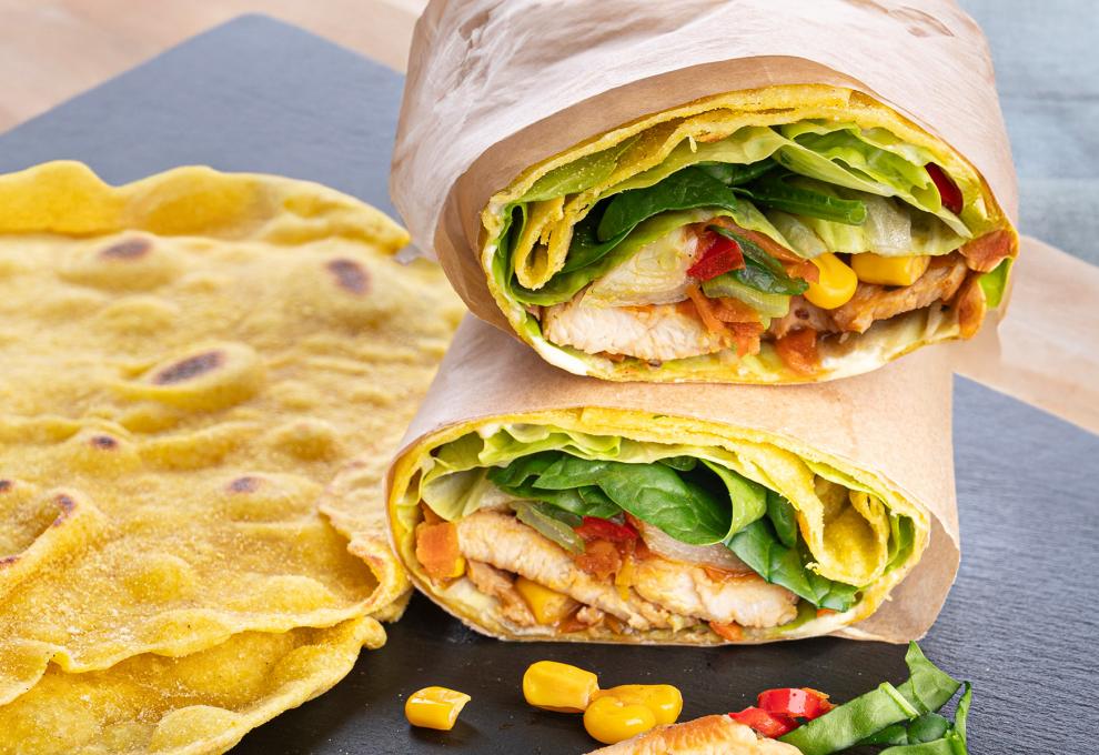 Maiswrap mit Hendlfülle