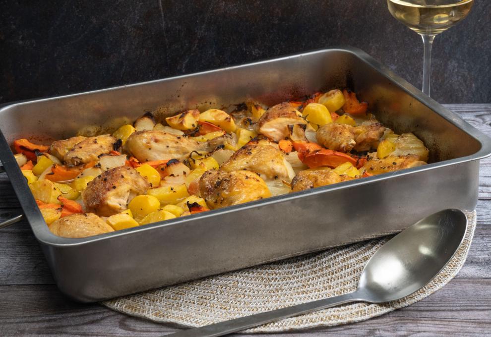 Pikantes Huhn vom Blech