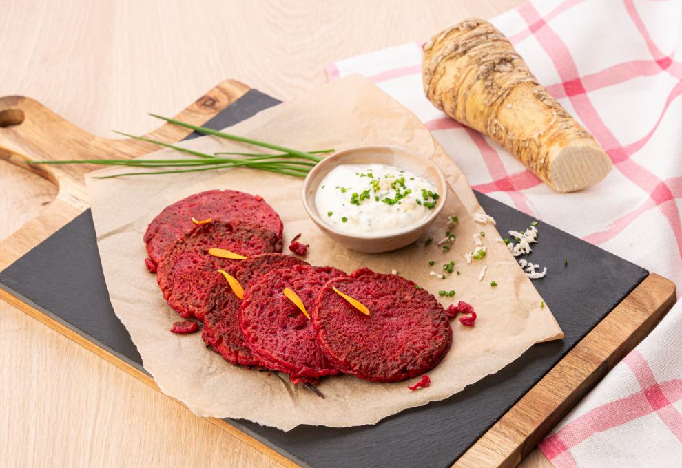Rote-Rüben-Puffer mit Krendip