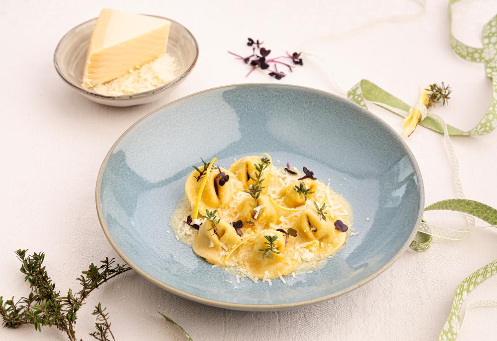 Ricottatortellini mit Zitronensauce