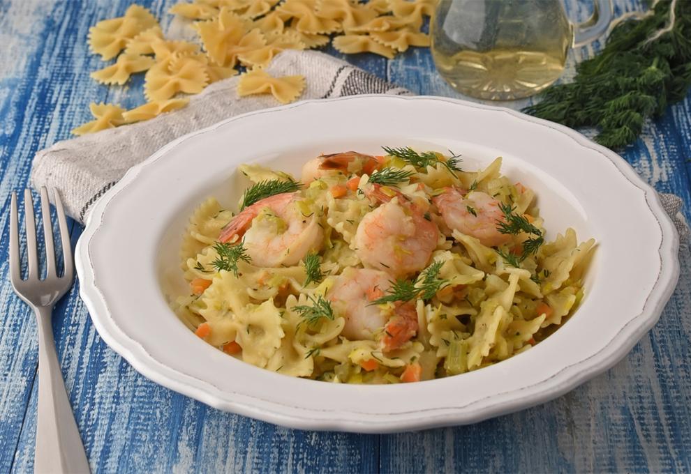 Farfalle con gamberetti