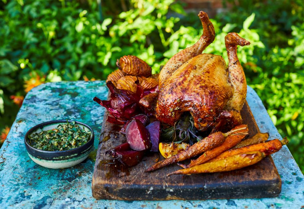 Brathähnchen mit Salsa verde
