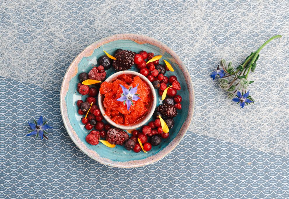 Waldbeersorbet