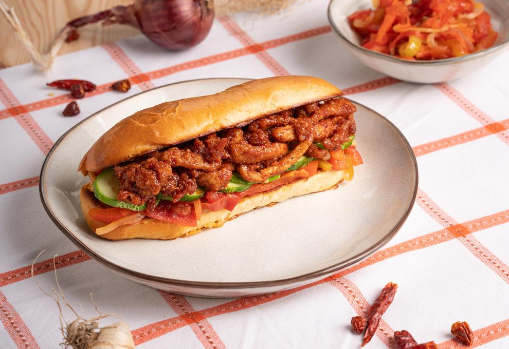 Brioche mit spicy Schweinefleisch