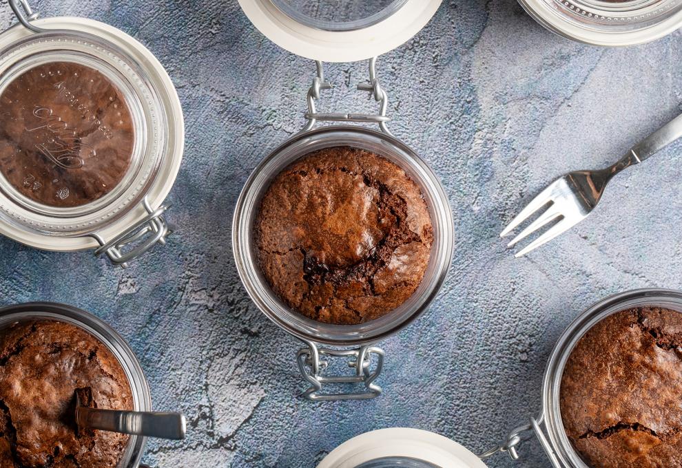Schokoladenkuchen im Glas