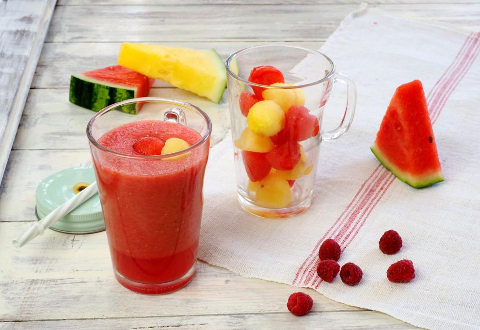 Wassermelonen-Himbeer-Shake