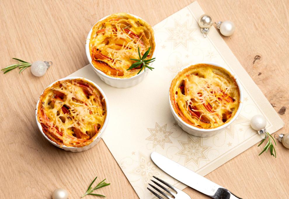 Kürbis-Erdäpfel-Gratin