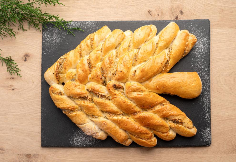 Kürbiskern-Käse-Tannenbaum