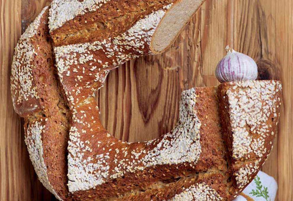 Bio-Knoblauch-Sesam-Brot