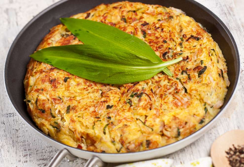 Bärlauchrösti mit gekochtem Putenschinken