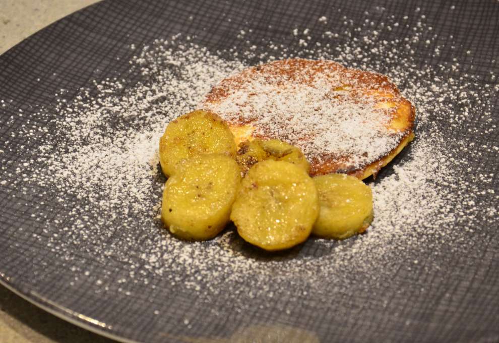 Böhmische Rahmdalken mit karamellisierter Banane