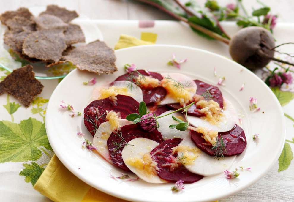 Mairübchen-Rote-Rüben-Carpaccio