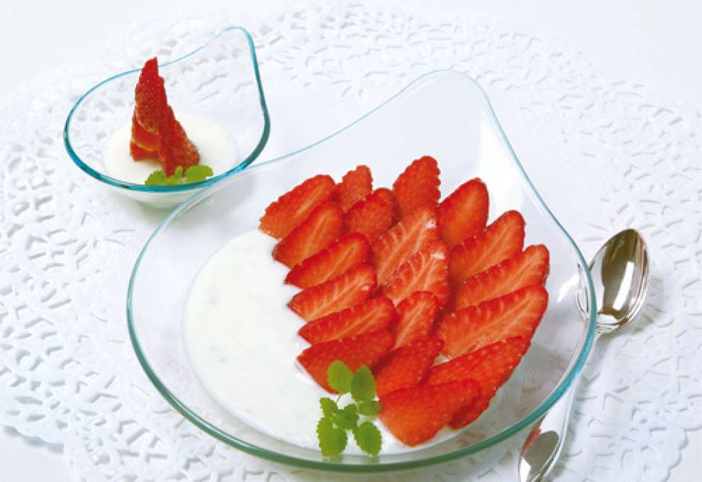 Erdbeeren auf Joghurt 