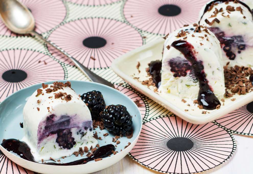 Frozen Yogurt mit Brombeeren