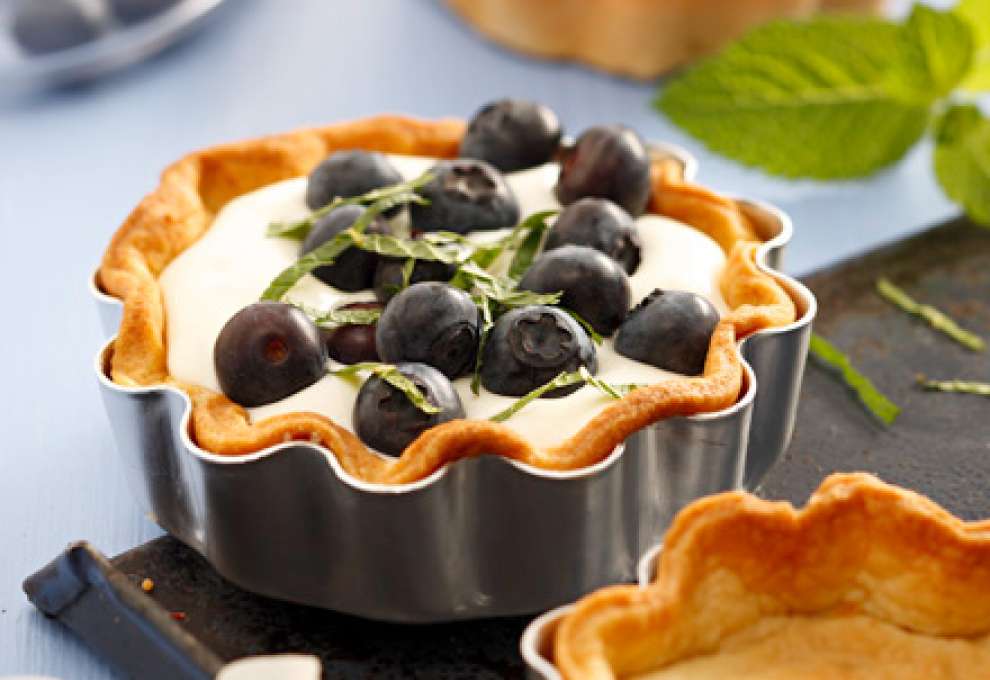 Joghurttartelettes mit Heidelbeeren 