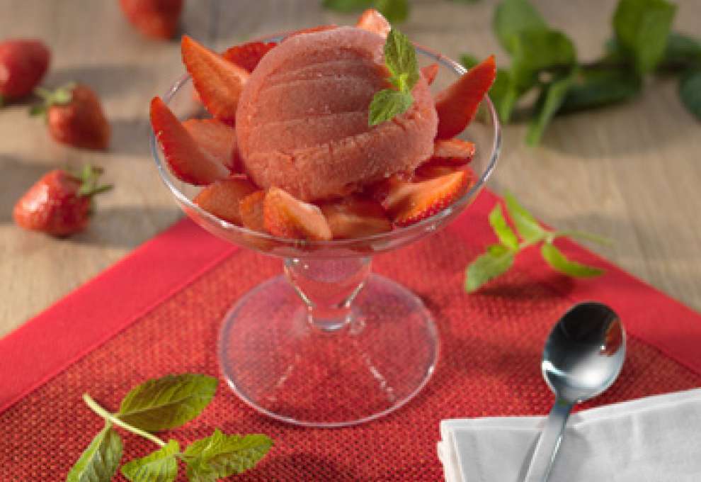 Erdbeersorbet