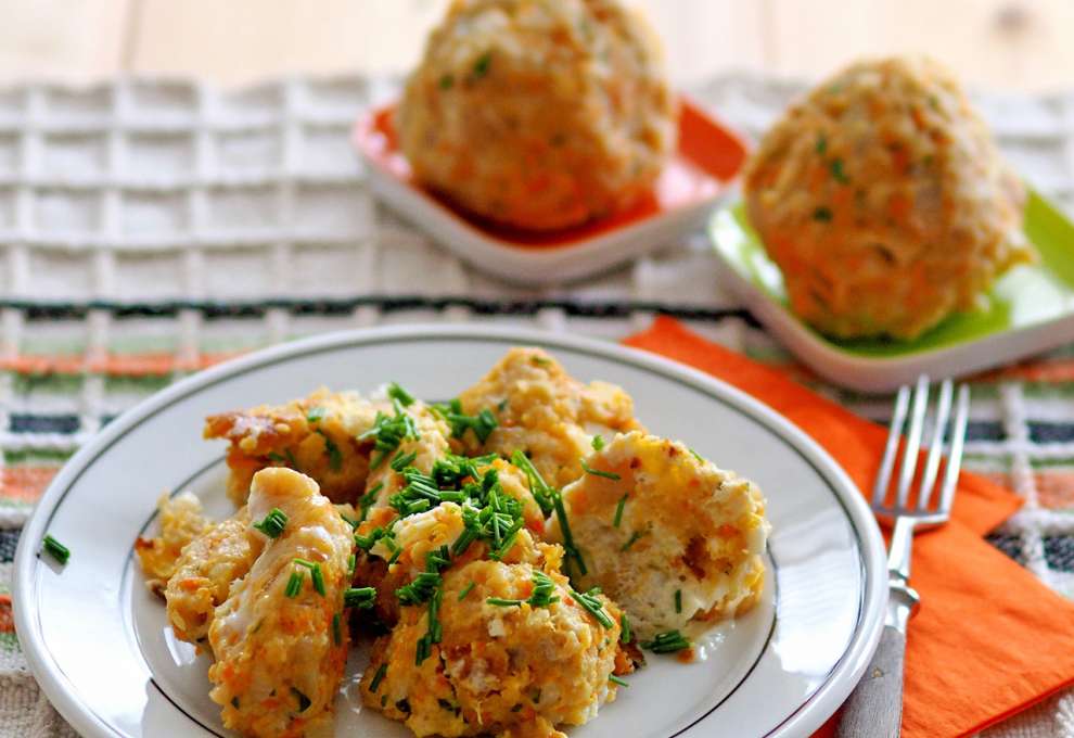 geröstete karottenknödel mit Ei