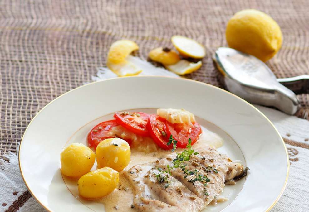 Karpfenfilets mit Weißweinsauce