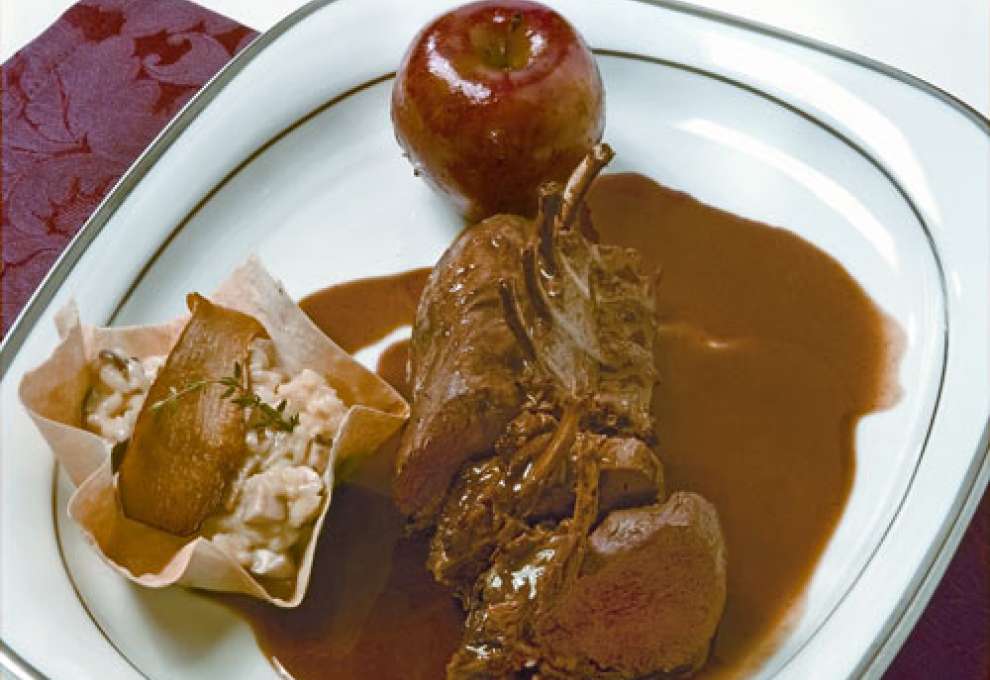 Rehkarree mit Steinpilzrisotto
