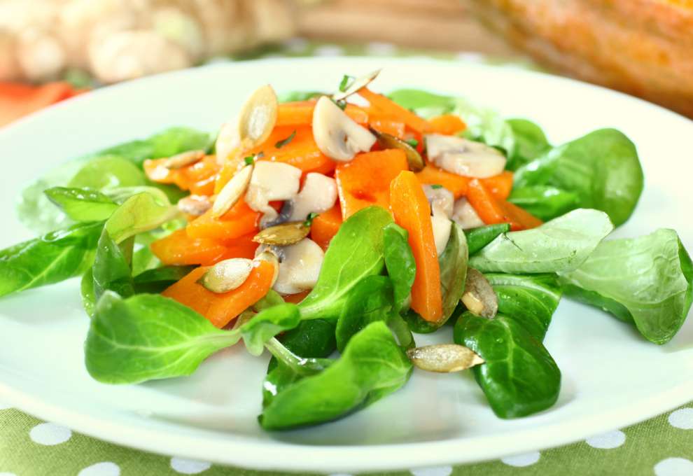 Kürbissalat mit Champignons