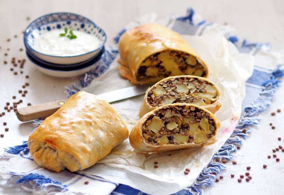 Linsen-Erdäpfel-Strudel » herzhafte Gerichte &amp; Speisen