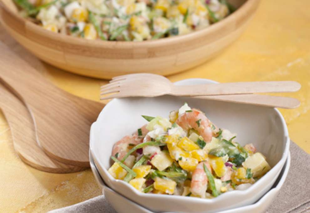 Erdäpfel-Shrimps-Salat