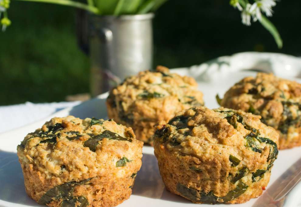 Bärlauch-Haferflocken-Muffins