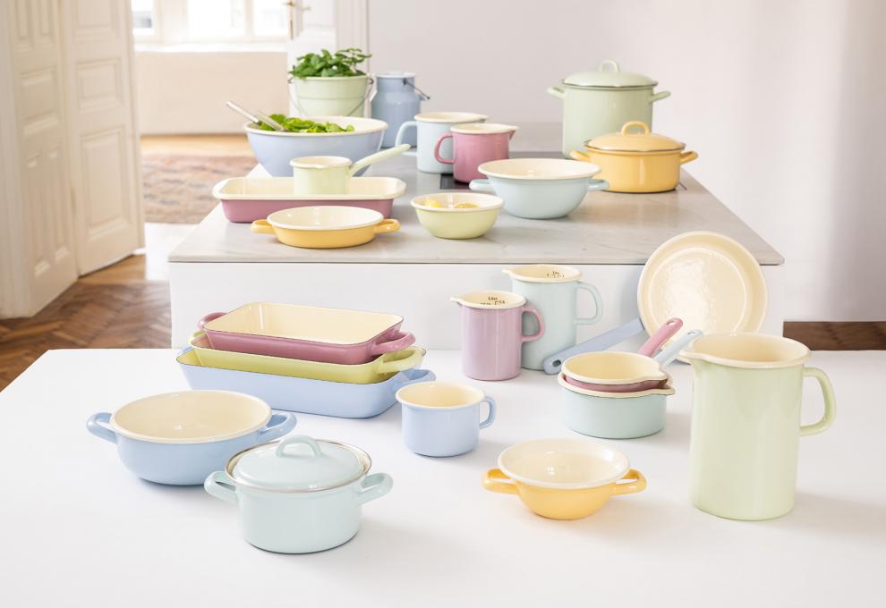 Sortiment Emaillegeschirr von Riess - Classic Pastell