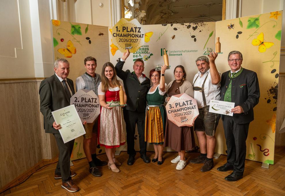 Die Sieger des Kürbiskernöl-Championats 2026–2027