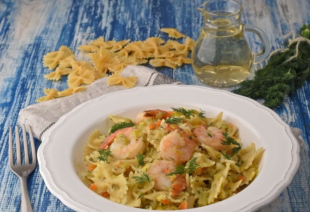 Farfalle con gamberetti