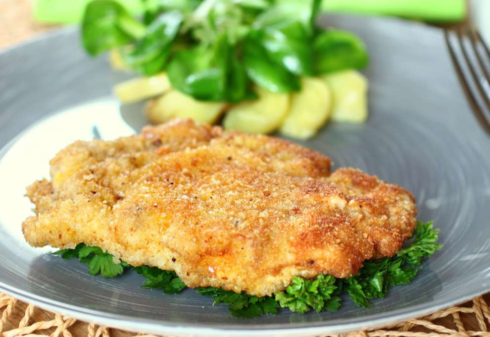 Hendlschnitzel mit Kren-Panier