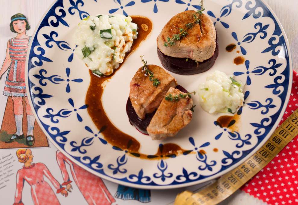 Jungzwiebelrisotto mit Quargel