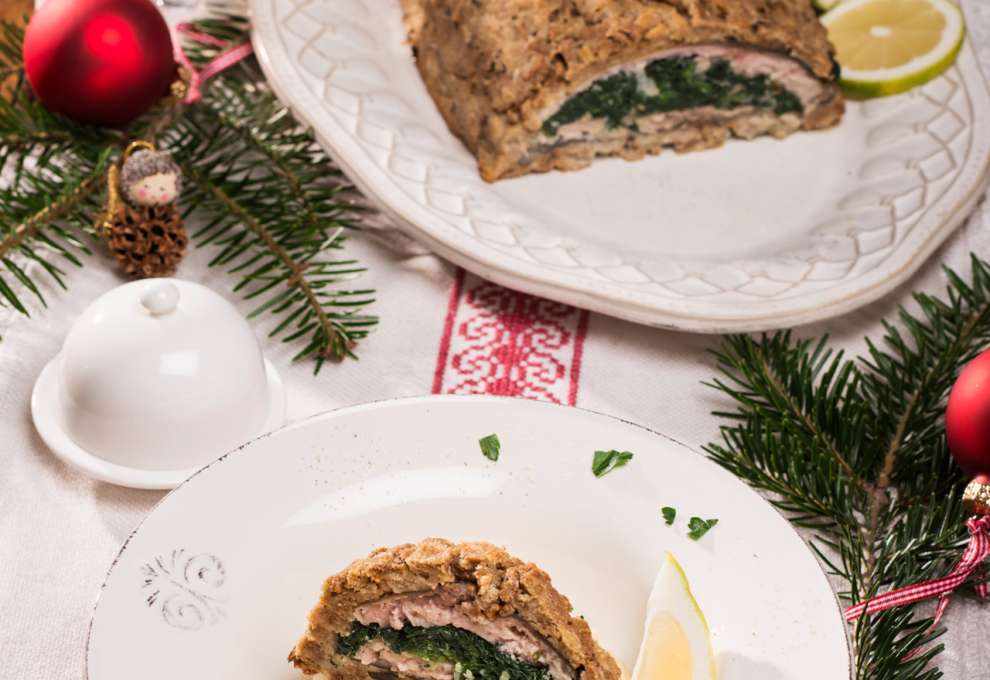 Karpfen in der Brotkruste mit Zitronen-Risotto