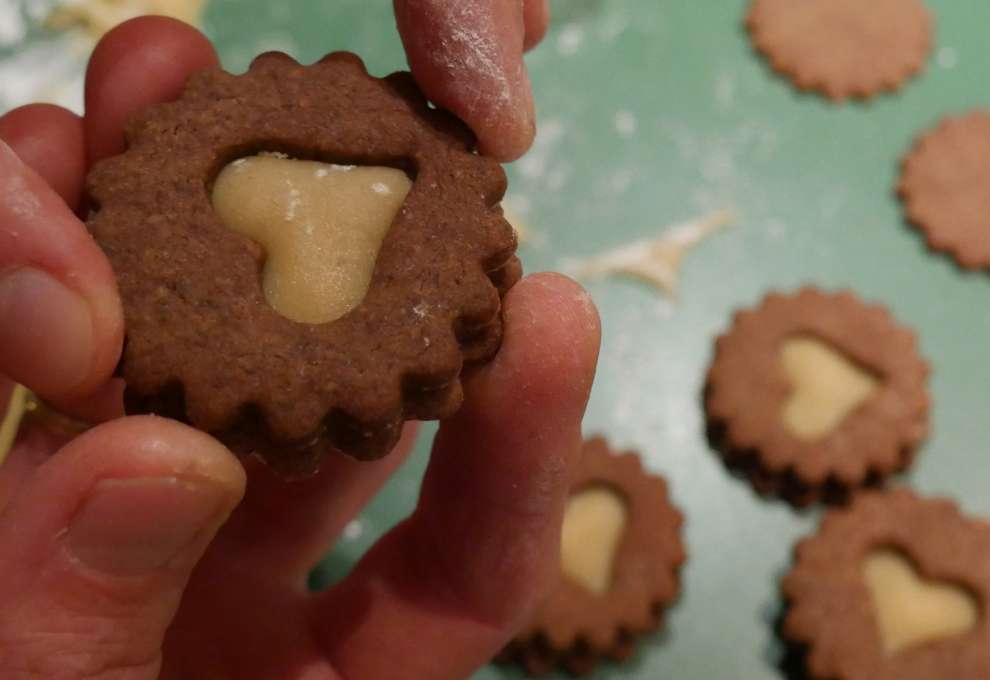 Orangen-Schokoladen-Kekse mit Marzipan selber machen5