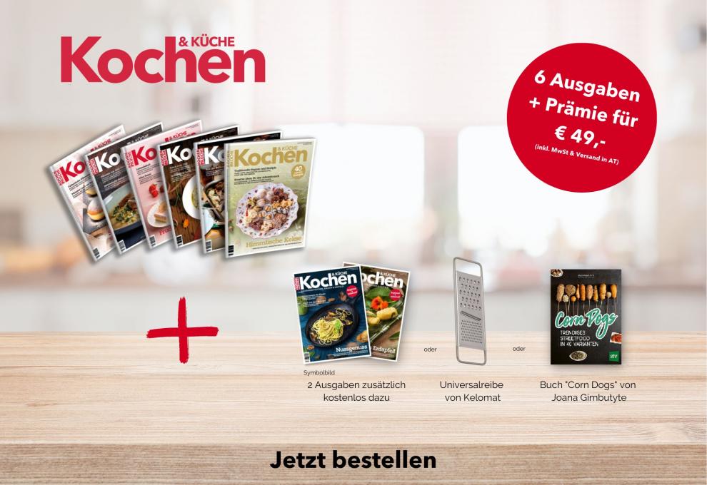 Cover für das Jahresabo plus Symbolbilder der möglichen Prämien