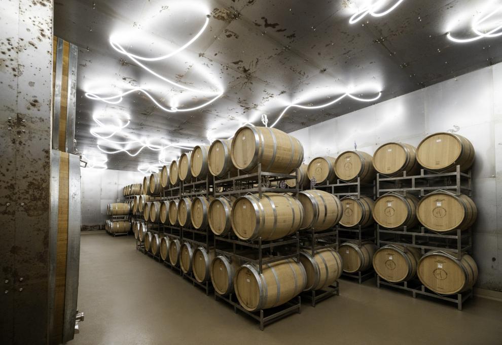 Weinkeller mit Weinfässern