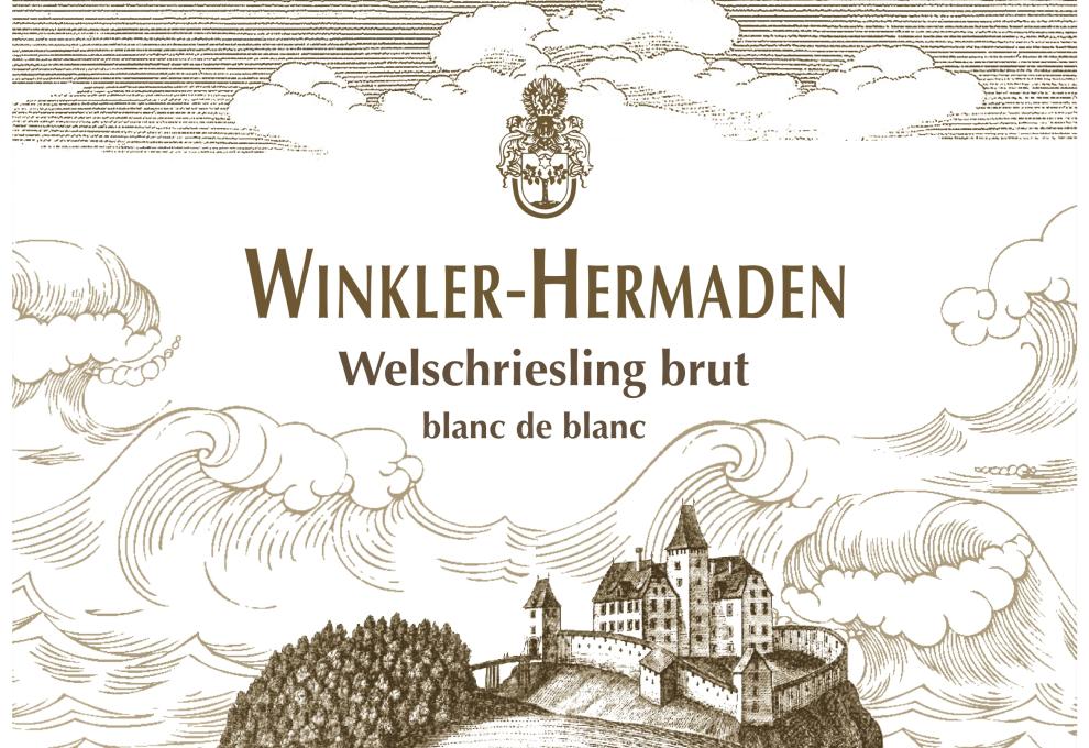 Weinetikett Winkler-Hermaden Welschriesling brut blanc de blanc