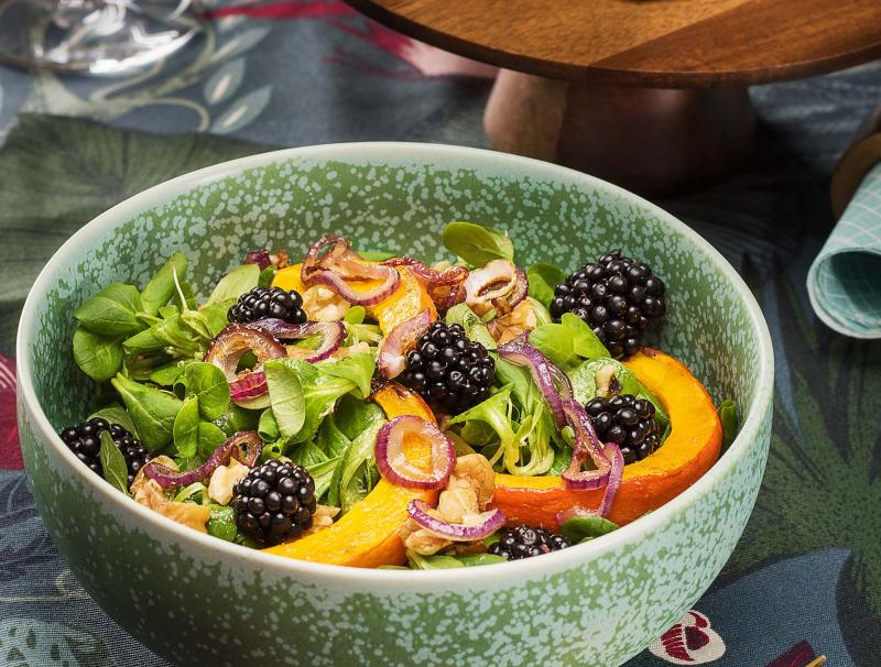 Kürbissalat mit Brombeeren