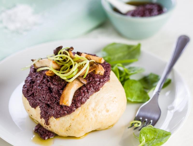 Germknödel mit Ricotta-Pilz-Fülle 