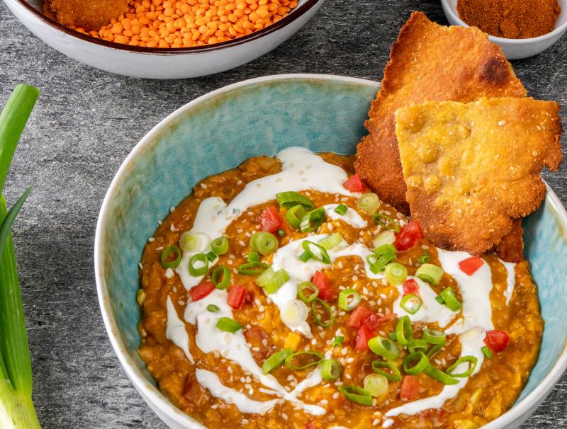 Dal mit Papadam